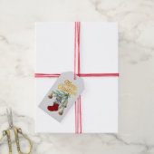Kitty in kous cadeaulabel (Met Touw)