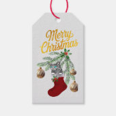 Kitty in stocking cadeaulabel (Voorkant)