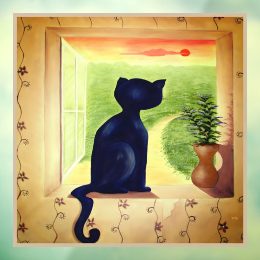 Kitty in the Window Raamsticker (Vel 3)