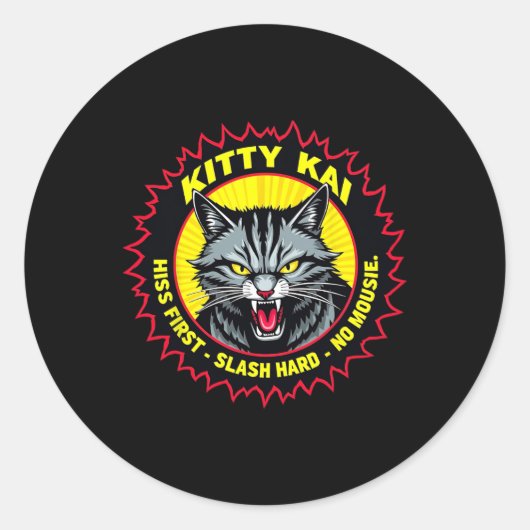 Kitty Kai - Sissen Eerst - Hard Slaan - Geen Muis! Ronde Sticker (Voorkant)