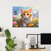 *~* Kitty Kat 5:4 Kitten Bloemen AP68 Vlinder Poster (Thuiskantoor)