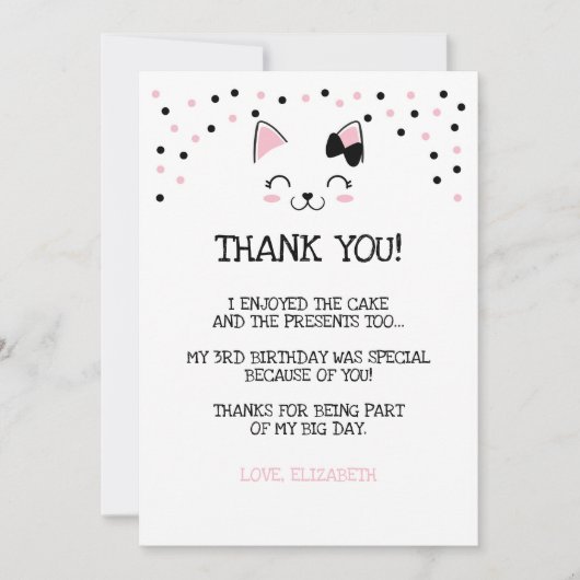 Kitty Kat Dank je kaarten (Voorkant)