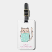 Kitty Kat Gepersonaliseerd Bagagelabel (Voorkant verticaal)