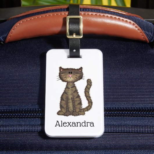 kitty kat gepersonaliseerd bagagelabel (Voorkant Insitu 2)