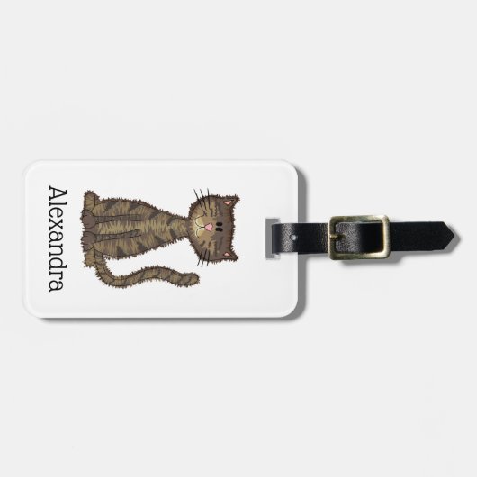  kitty kat gepersonaliseerd bagagelabel (Voorkant horizontaal)