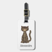 kitty kat gepersonaliseerd bagagelabel (Voorkant verticaal)