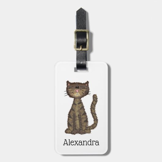  kitty kat gepersonaliseerd bagagelabel (Voorkant verticaal)