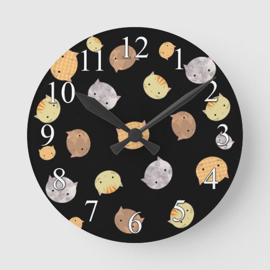Kitty Kat Gezichten Mooie Wandklok (Voorkant)