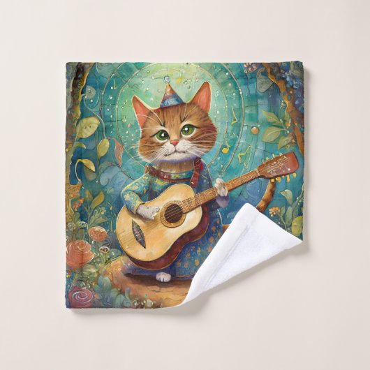 Kitty Kat Gitaar spelend Washandje (Wasdoekje)