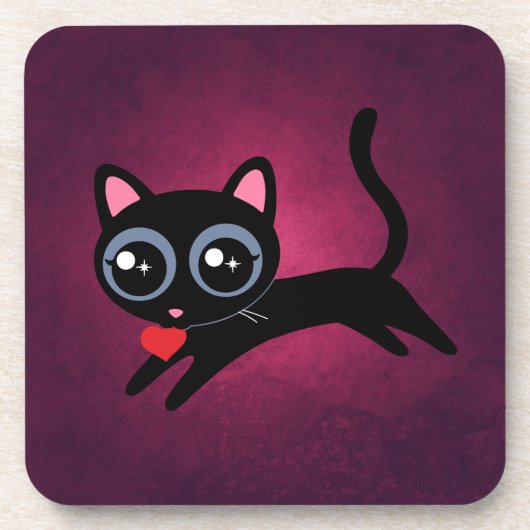 Kitty kat hart dief Schattige cadeau Bier Onderzetter (Voorkant)