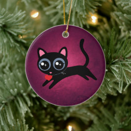 Kitty kat hart dief Schattige cadeau Keramisch Ornament