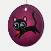 Kitty kat hart dief Schattige cadeau Keramisch Ornament (Links)