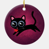 Kitty kat hart dief Schattige cadeau Keramisch Ornament (Achterkant)