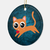 Kitty kat hart dief Schattige cadeau Keramisch Ornament (Links)