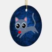 Kitty kat hart dief Schattige cadeau Keramisch Ornament (Rechts)