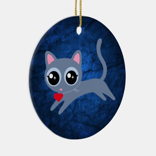 Kitty kat hart dief Schattige cadeau Keramisch Ornament (Rechts)