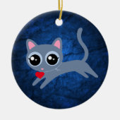 Kitty kat hart dief Schattige cadeau Keramisch Ornament (Voorkant)
