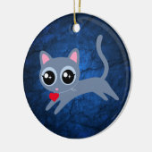 Kitty kat hart dief Schattige cadeau Keramisch Ornament (Links)