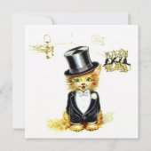  Kitty kat in een top-hoed Kaart (Achterkant)