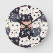 Kitty Kat Kaleidoscoop Ronde Klok (Voorkant)