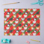 Kitty Kat Kerst Rood & Groen Schattige Tissuepapier (Craft)