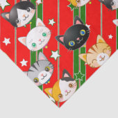 Kitty Kat Kerst Rood & Groen Schattige Tissuepapier (Detail)