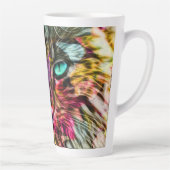 Kitty Kat Kleurrijke Artsy Design Latte Mok (Rechts)