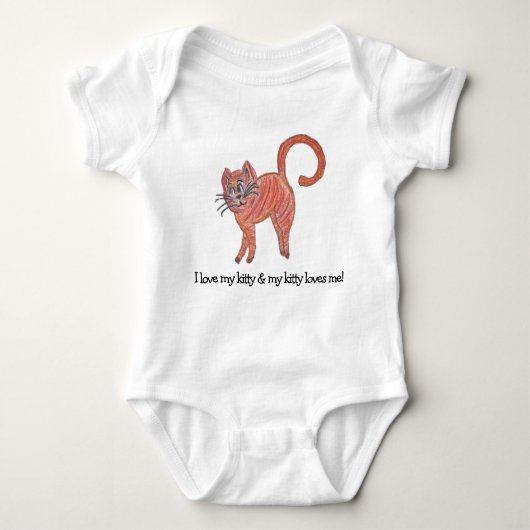 Kitty Kat Liefde Nieuwe Baby Shower Peuter Kind Ki Romper (Voorkant)