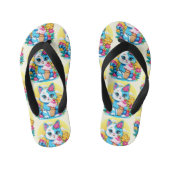 Kitty Kat met ijs Zomer Kawaii Karakter Kinder Teenslippers (Voetbed)