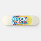 Kitty Kat met ijs Zomer Kawaii Karakter Persoonlijk Skateboard (Horizontaal)
