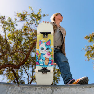 Kitty Kat met ijs Zomer Kawaii Karakter Persoonlijk Skateboard