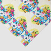 Kitty Kat met ijs Zomer Kawaii Karakter Tissuepapier (Detail)