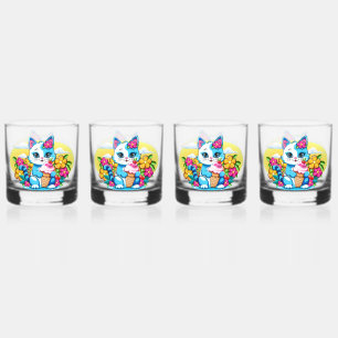Kitty Kat met ijs Zomer Kawaii Karakter Whisky Glas
