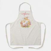 Kitty Kat met Tulpen Gepersonaliseerde Waterverf Schort (Voorkant)