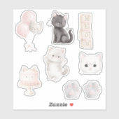 Kitty Kat Miauw Cake Ballonnen Pootjes Sticker (Vel)