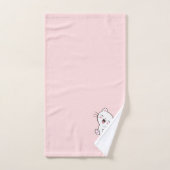 Kitty Kat & naamtekst op lichtroze Bad Handdoek (Handdoek)