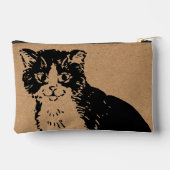 Kitty Kat op Bruin Papier Fijne Kunst Etui (Achterkant)