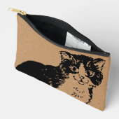 Kitty Kat op Bruin Papier Fijne Kunst Etui (Open)