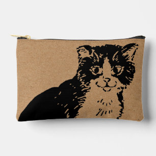 Kitty Kat op Bruin Papier Fijne Kunst Etui