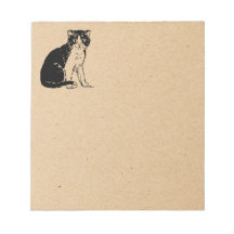 Kitty Kat op Bruin Papier Fijne Kunst