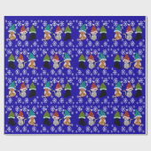 Kitty kat petten blauw inpakpapier (Vlak)