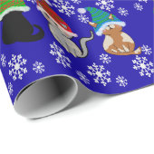 Kitty kat petten blauw inpakpapier (Rol Hoek)