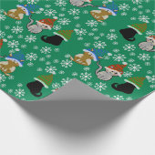 Kitty kat petten lichtgroen inpakpapier (Hoek)