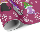 Kitty kat petten paarse inpakpapier (Rol Hoek)