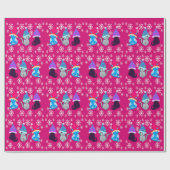 Kitty kat petten roze inpakpapier (Vlak)