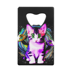Kitty Kat Psychisch Esthetisch Karakter Creditkaart Flessenopener