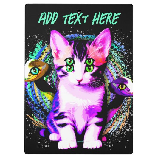 Kitty Kat Psychisch Esthetisch Karakter Klembord (Achterkant)