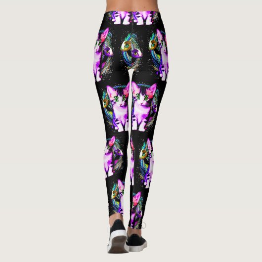 Kitty Kat Psychisch Esthetisch Karakter Leggings (Achterkant)