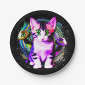 Kitty Kat Psychisch Esthetisch Karakter Papieren Bordje (Voorkant)