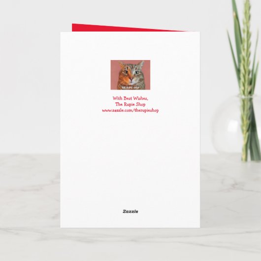 Kitty Kat Rendier Kerstmis Feestdagen Kaart (Achterkant)